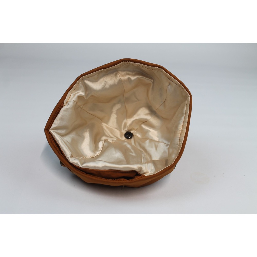 Hairbrella Classic Size, Brown With Gold Satin Lining Rain Hat Sleepcap No Brim - Picture 4 of 6